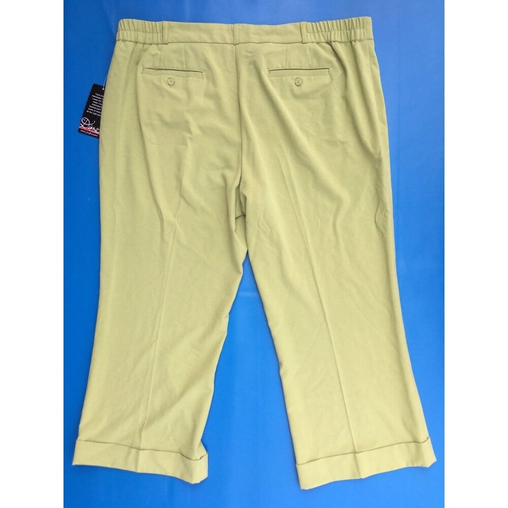 Maggie Barnes Catherines Diane Fit Pants 24WP Green Wide Leg Cuff Career NEW - Picture 4 of 12